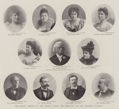 The Handel Festival at the Crystal Palace, the Conductor and the Principal Vocalists by English Photographer