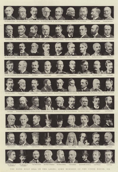 The Home Rule Bill in the Lords, Some Members of the Upper House, III by English Photographer