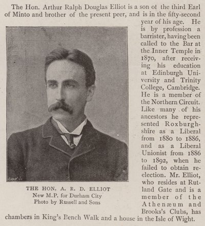 The Honourable A R D Elliot by English Photographer