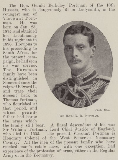 The Honourable G. B. Portman by English Photographer
