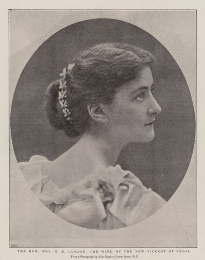 The Honourable Mrs G N Curzon, the Wife of the New Viceroy of India by English Photographer