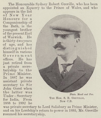 The Honourable S. R. Greville, New CB by English Photographer