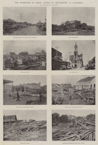 The Hurricane in Texas, scenes of devastation in Galveston by English Photographer