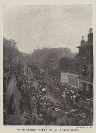 The Inauguration of the Motor-Car, entering Reigate by English Photographer