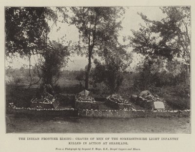 The Indian Frontier Rising, Graves of Men of the Somersetshire Light Infantry Killed in Action at Shabkadr by English Photographer