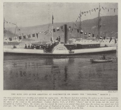 The King and Queen arriving at Dartmouth on Board the Dolphin, 7 March by English Photographer