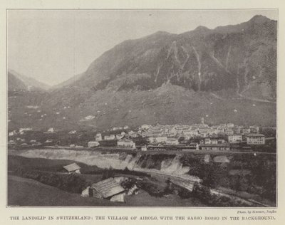 The Landslip in Switzerland, the Village of Airolo, with the Sasso Rosso in the Background by English Photographer