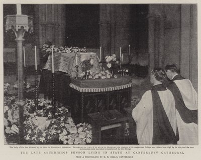 The Late Archbishop Benson Lying in State at Canterbury Cathedral by English Photographer