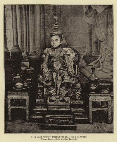 The Late Crown Prince of Siam in His Robes by English Photographer
