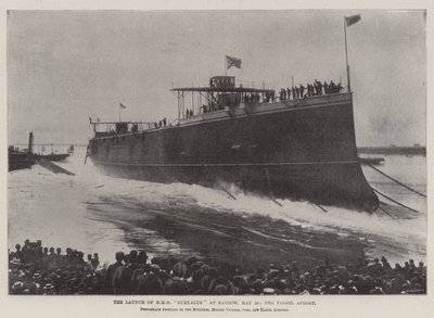 The Launch of HMS Euryalus at Barrow, 20 May, the Vessel Afloat by English Photographer