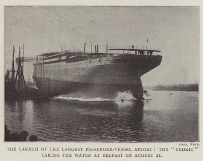 The Launch of the Largest Passenger-Vessel Afloat, the Cedric taking the Water at Belfast on 21 August by English Photographer