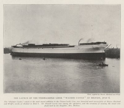 The Launch of the Union-Castle Liner Walmer Castle at Belfast, 6 July by English Photographer