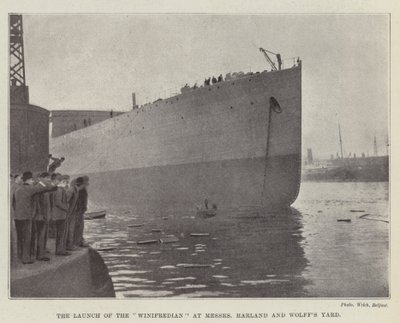 The Launch of the Winifredian at Messers Harland and Wolff