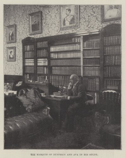 The Marquis of Dufferin and Ava in his Study by English Photographer