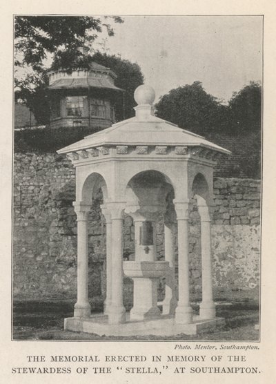 The Memorial erected in Memory of the Stewardess of the Stella, at Southampton by English Photographer