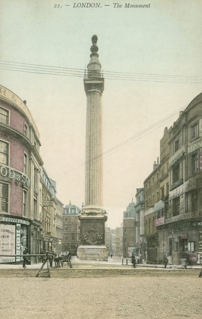 The Monument to the Great Fire, London by English Photographer