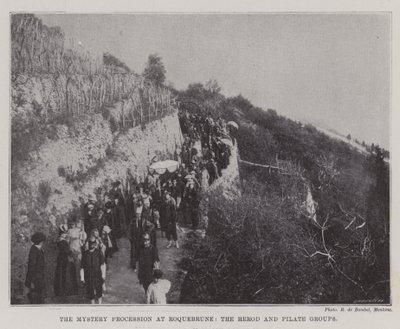 The Mystery Procession at Roquebrune, the Herod and Pilate Groups by English Photographer