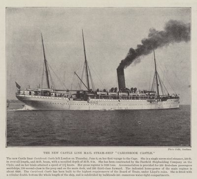 The New Castle Line Mail Steam-Ship Carisbrook Castle by English Photographer