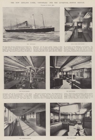 The New Leyland Liner, Devonian, for the Liverpool, Boston Service by English Photographer