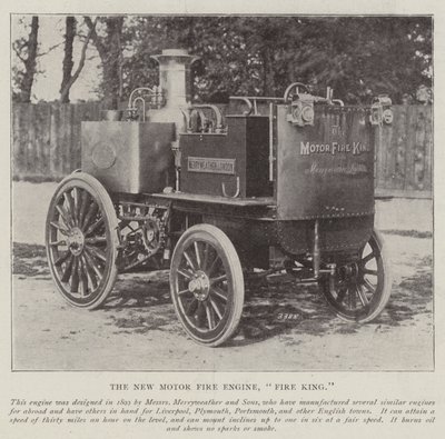 The New Motor Fire Engine, Fire King by English Photographer