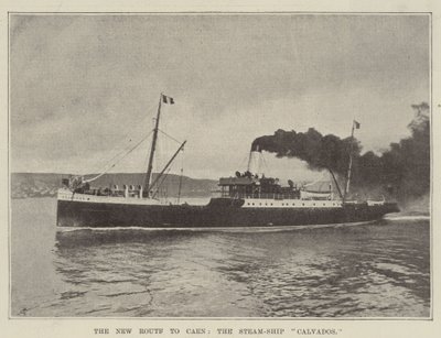 The New Route to Caen, the Steam-Ship Calvados by English Photographer