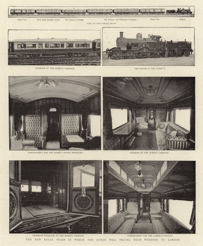 The New Royal Train in which the Queen will Travel from Windsor to London by English Photographer