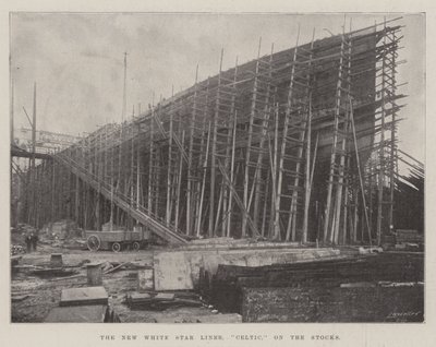 The New White Star Liner, Celtic, on the Stocks by English Photographer