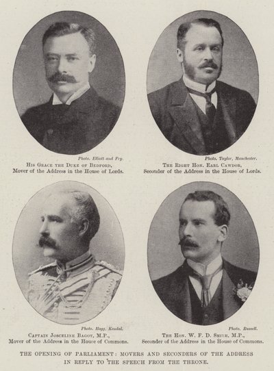 The Opening of Parliament, Movers and Seconders of the Address in Reply to the Speech from the Throne by English Photographer