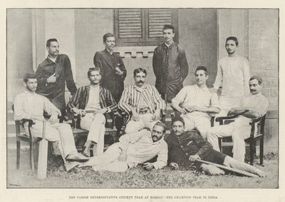 The Parsee Representative Cricket Team at Bombay, the Champion Team in India by English Photographer