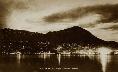The Peak at night, Hong Kong, from an album of photographs relating to the service of Pte H. Chick, 1940 by English Photographer