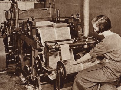 The Post Office: Printing stamps by English Photographer