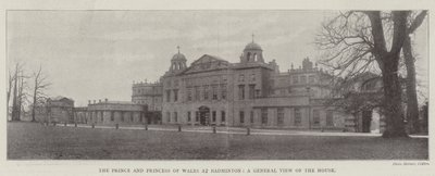 The Prince and Princess of Wales at Badminton, a General View of the House by English Photographer