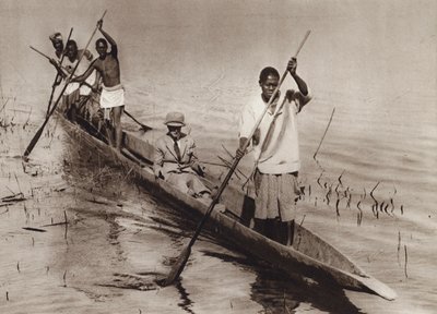 The Prince of Wales in a Dugout Boat on the Zambezi River by English Photographer