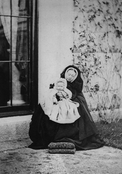The Queen and Princess Victoria of Hesse, 1863 by English Photographer