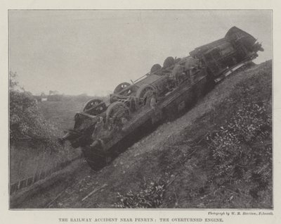 The Railway Accident near Penryn, the Overturned Engine by English Photographer