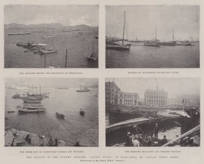 The Raising of the Sunken Dredger, Canton River, at Hong-Kong, by Captain Percy Scott by English Photographer