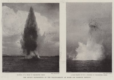 The Recent Experiments on the Practicability of Booms for Harbour Defence by English Photographer