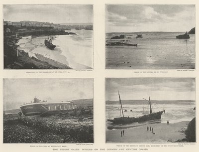 The Recent Gales, Wrecks on the Cornish and Kentish Coasts by English Photographer