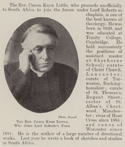 The Reverend Canon Knox Little, who joins Lord Roberts