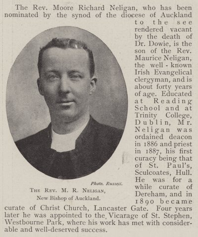 The Reverend M R Neligan, New Bishop of Auckland by English Photographer