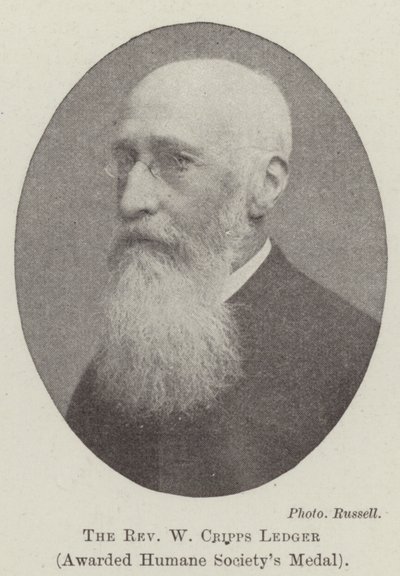 The Reverend W Cripps Ledger, awarded Humane Societys Medal by English Photographer