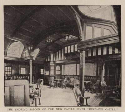 The Smoking Saloon of the New Castle Liner Kinfauns Castle by English Photographer
