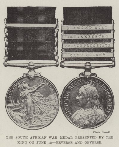 The South African War Medal presented by the King on 12 June by English Photographer