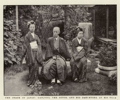 The Stage in Japan, Danjuro, the Actor, and his Daughters, at his Villa by English Photographer