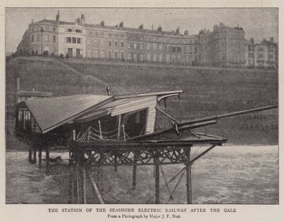 The Station of the Seashore Electric Railway after the Gale by English Photographer