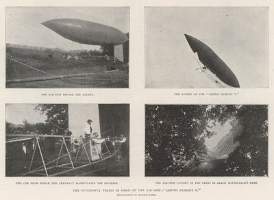 The Successful Trials in Paris of the Air-Ship Santos Dumont V by English Photographer