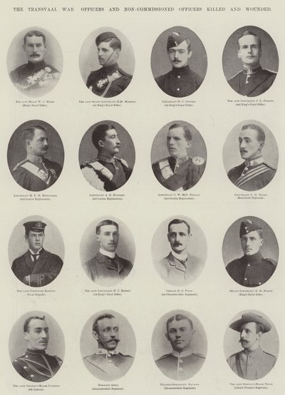The Transvaal War, Officers and Non-Commissioned Officers Killed and Wounded by English Photographer