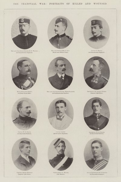 The Transvaal War, Portraits of Killed and Wounded by English Photographer
