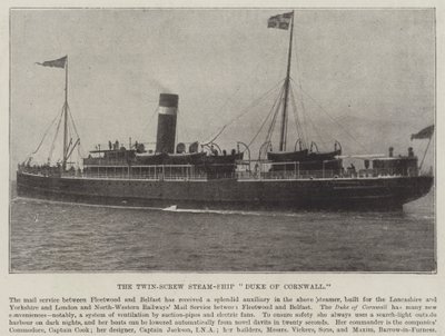 The Twin-Screw Steam-Ship Duke of Cornwall by English Photographer