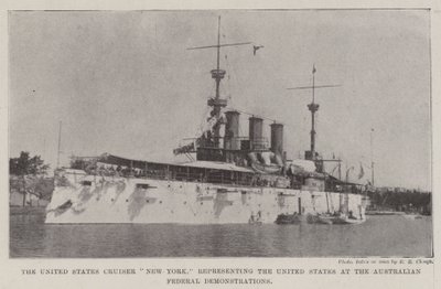 The United States Cruiser New York, representing the United States at the Australian Federal Demonstrations by English Photographer